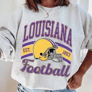 Louisiana Football Clip Lsu Football 1893 Sweatshirt